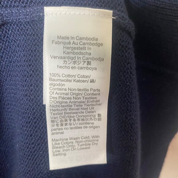 J.Crew‎  Pullover Zip Sweater Mens Navy L Cotton Preppy Casual - Picture 3 of 10